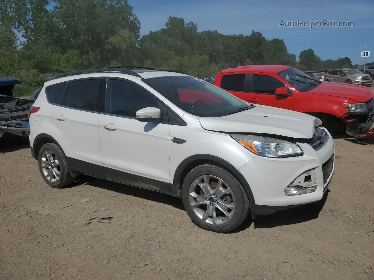 2013 Ford Escape Sel White vin: 1FMCU9H92DUB26847