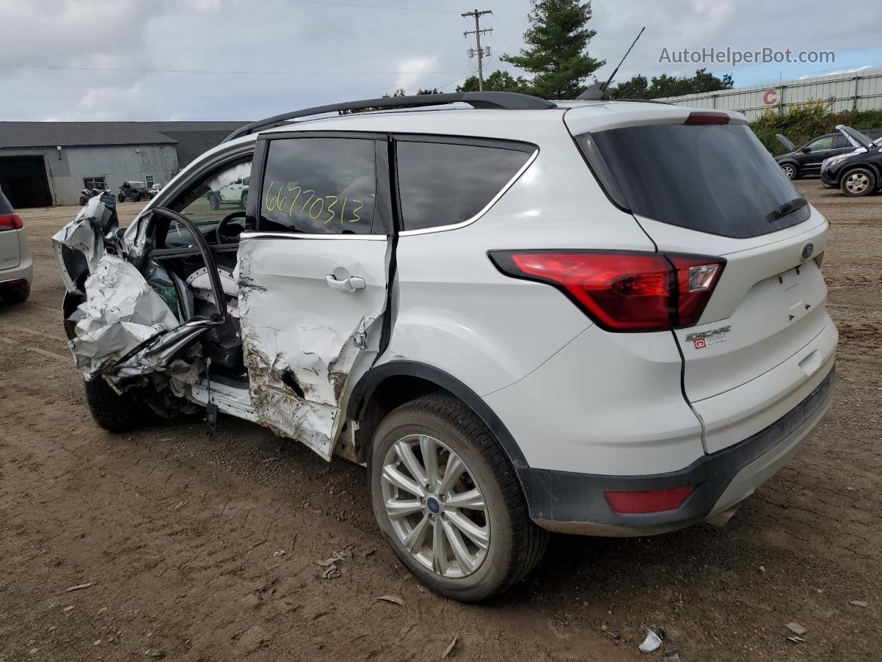 2019 Ford Escape Sel White vin: 1FMCU9HD0KUA56847