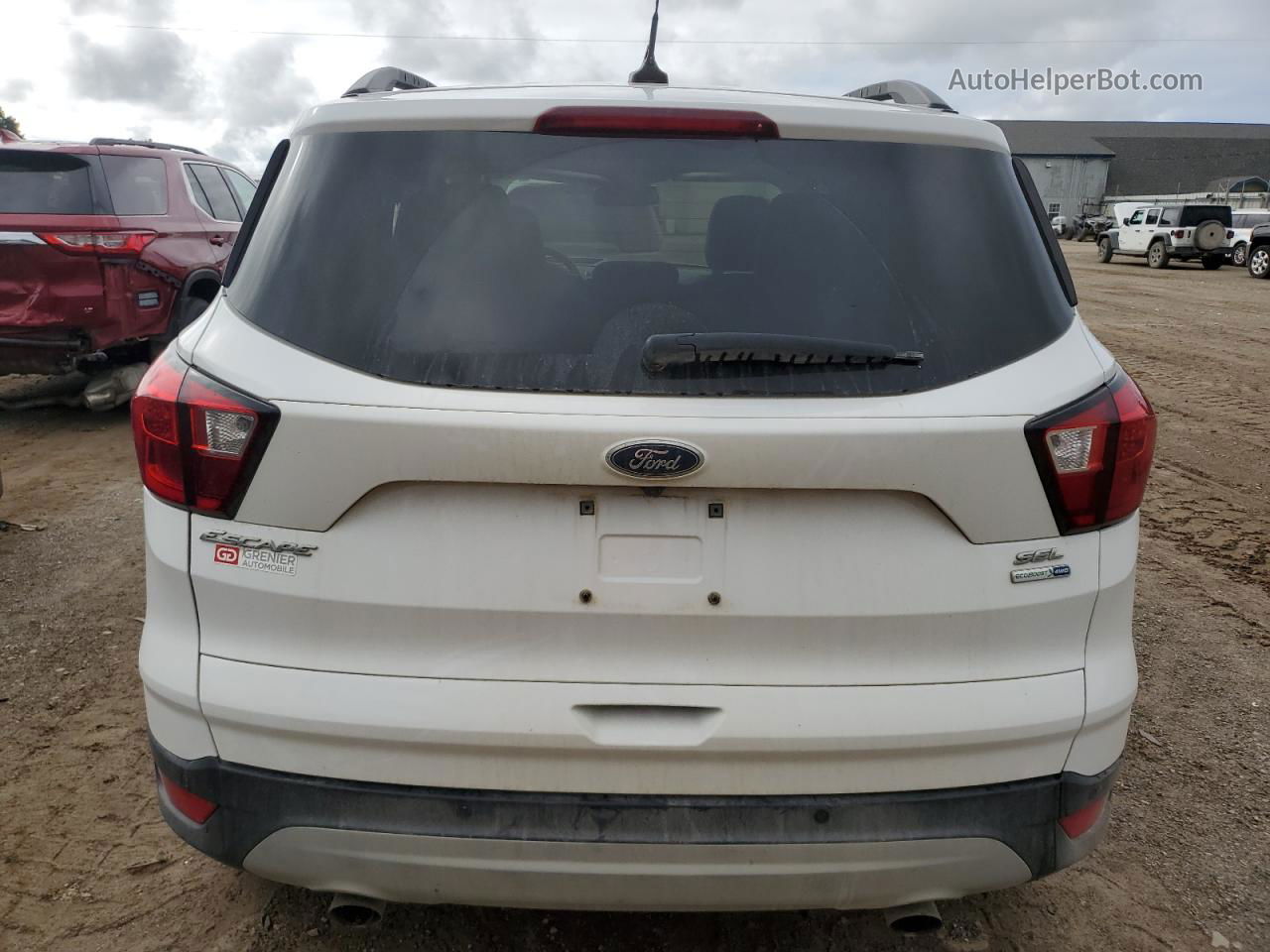 2019 Ford Escape Sel White vin: 1FMCU9HD0KUA56847