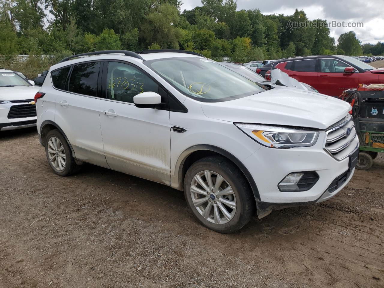 2019 Ford Escape Sel White vin: 1FMCU9HD0KUA56847