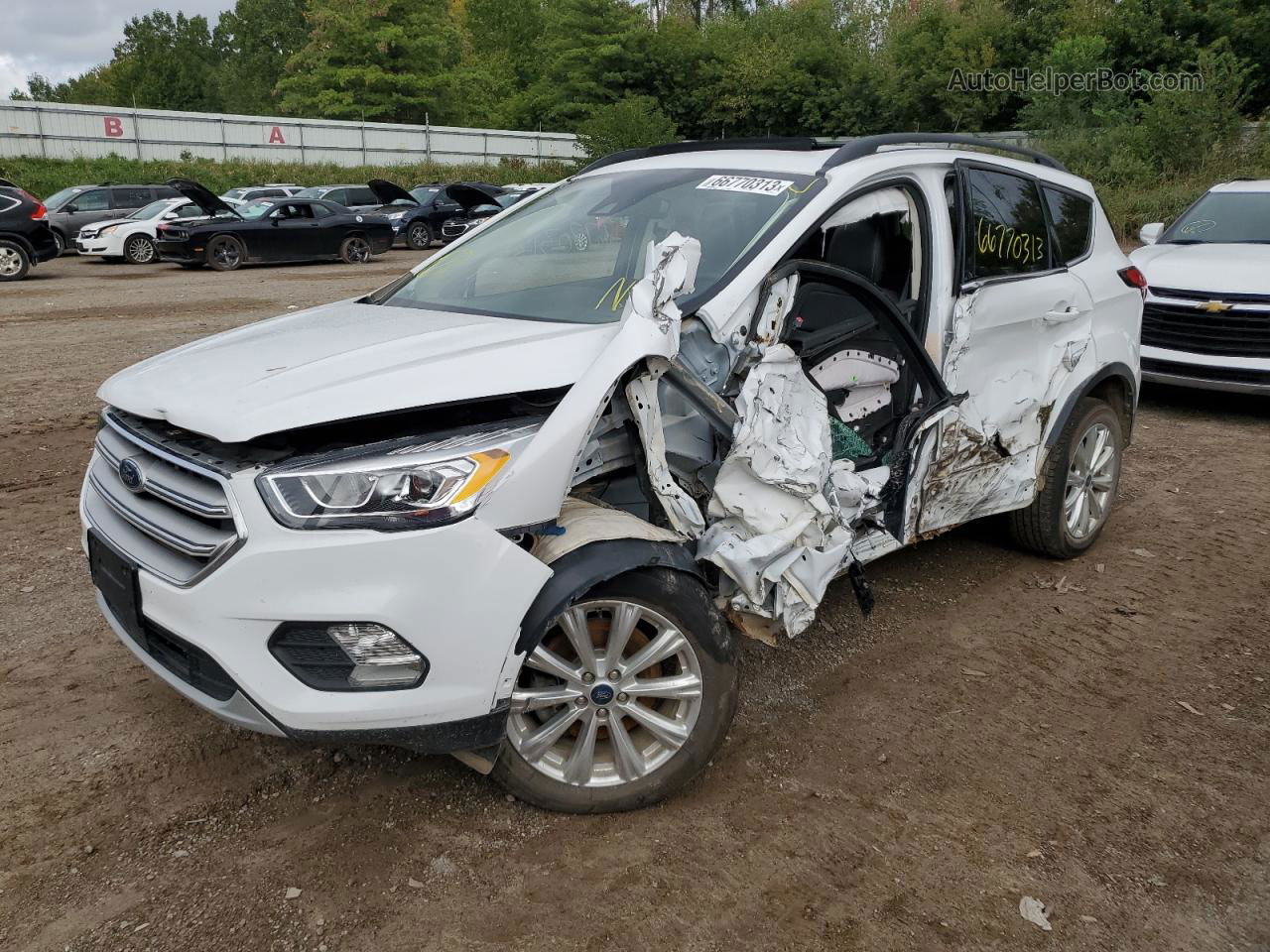 2019 Ford Escape Sel White vin: 1FMCU9HD0KUA56847