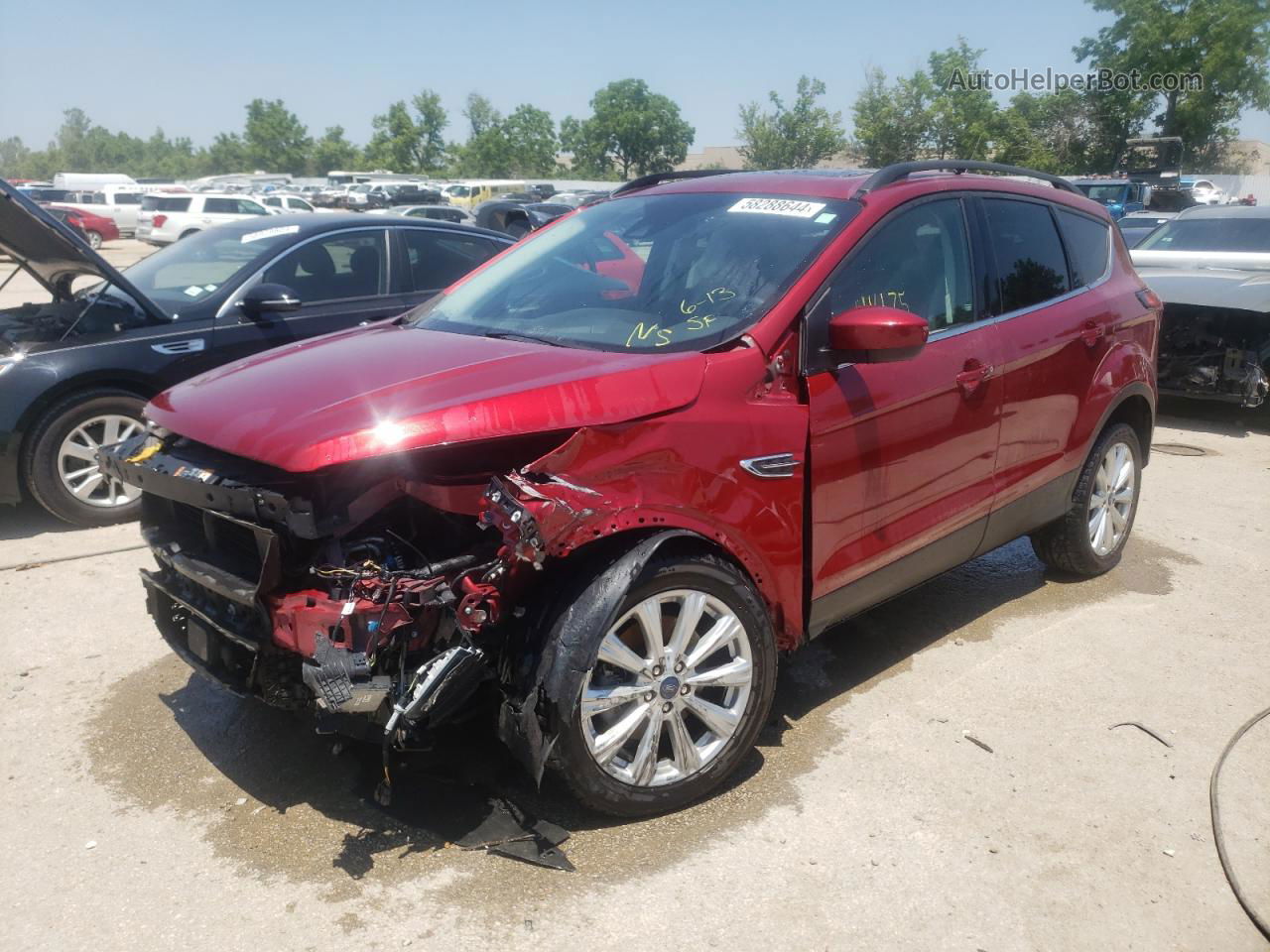 2019 Ford Escape Sel Red vin: 1FMCU9HD3KUC00181