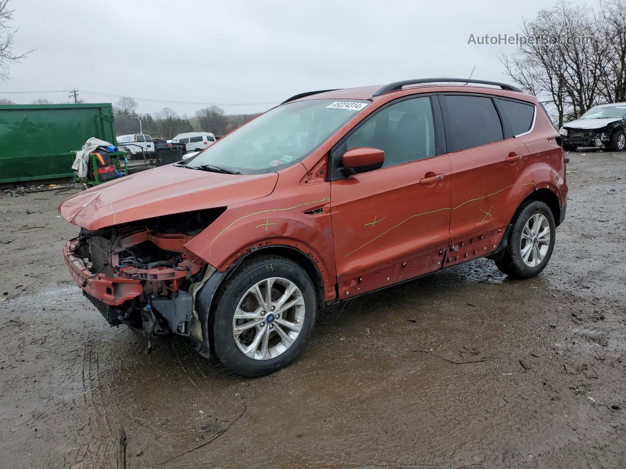 2019 Ford Escape Sel Оранжевый vin: 1FMCU9HD4KUB83648