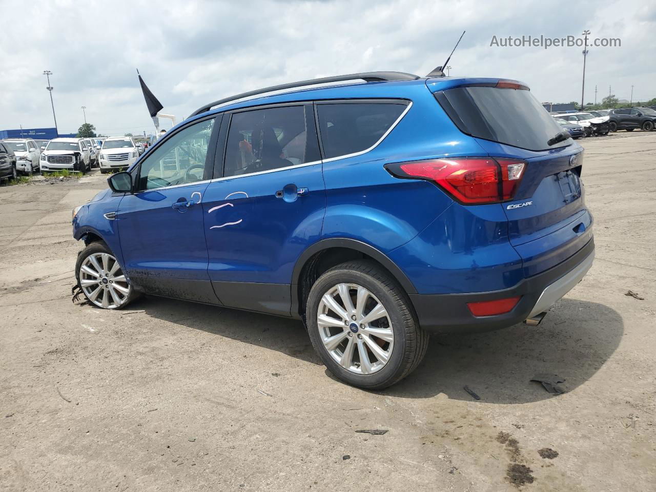 2019 Ford Escape Sel Синий vin: 1FMCU9HD5KUB54319