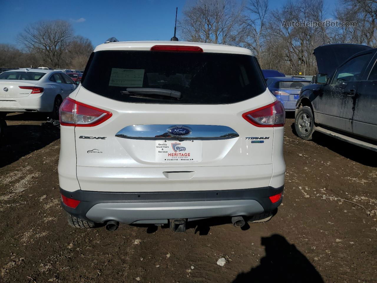 2014 Ford Escape Titanium White vin: 1FMCU9J90EUC59621