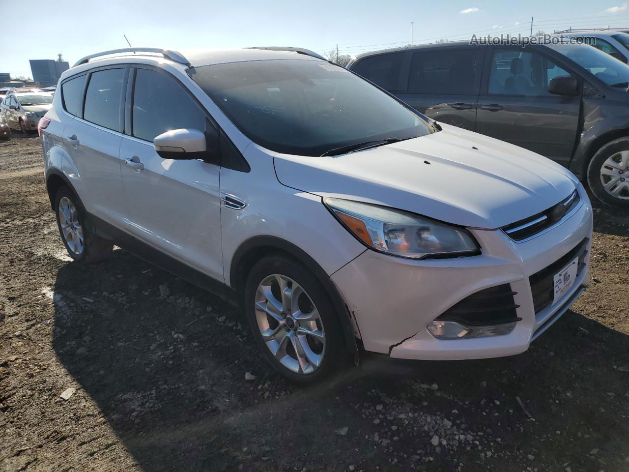 2014 Ford Escape Titanium White vin: 1FMCU9J90EUC59621