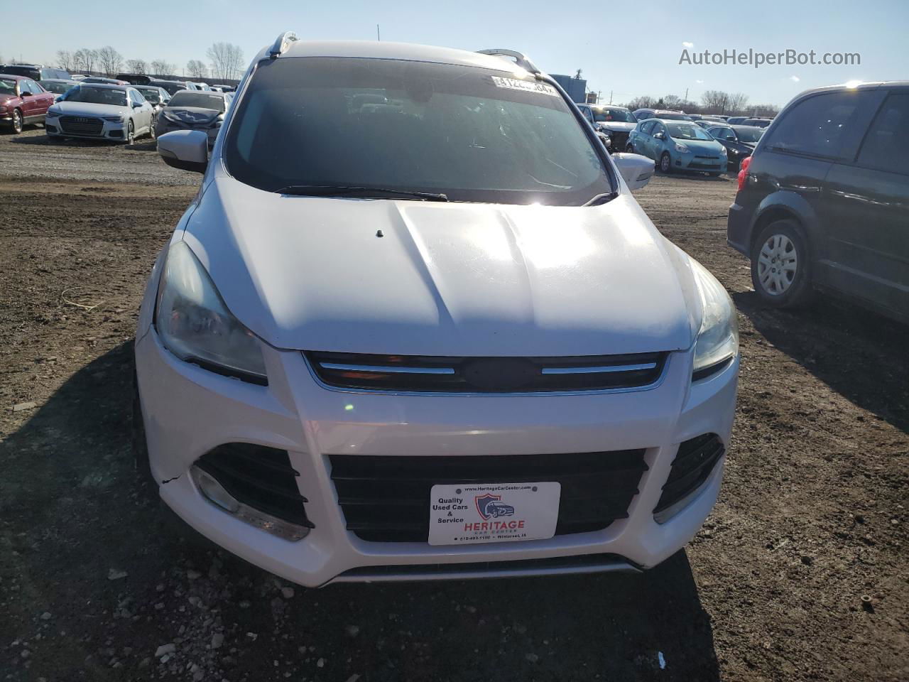 2014 Ford Escape Titanium White vin: 1FMCU9J90EUC59621