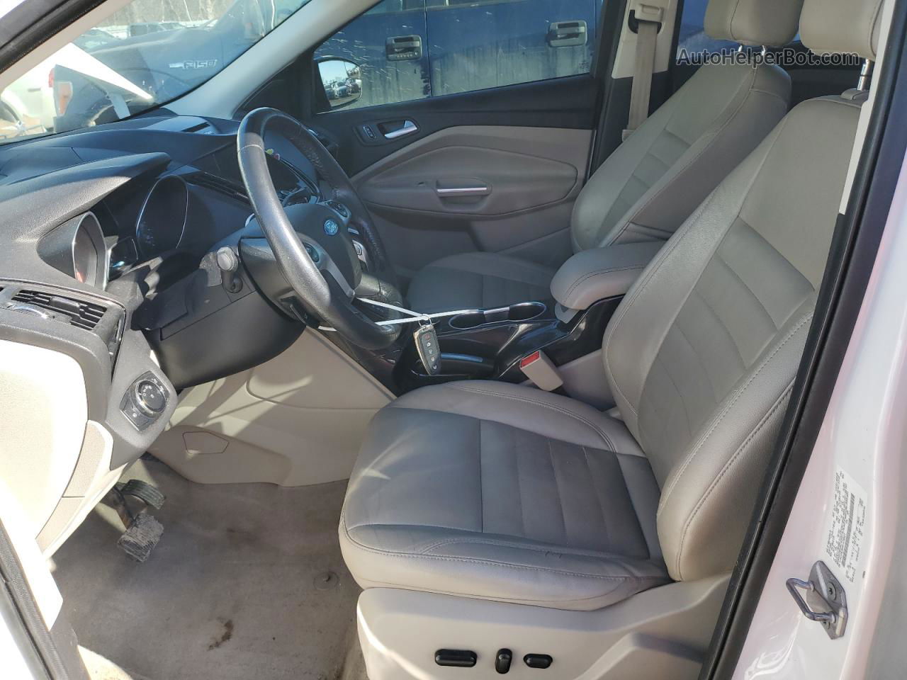 2014 Ford Escape Titanium White vin: 1FMCU9J90EUC59621