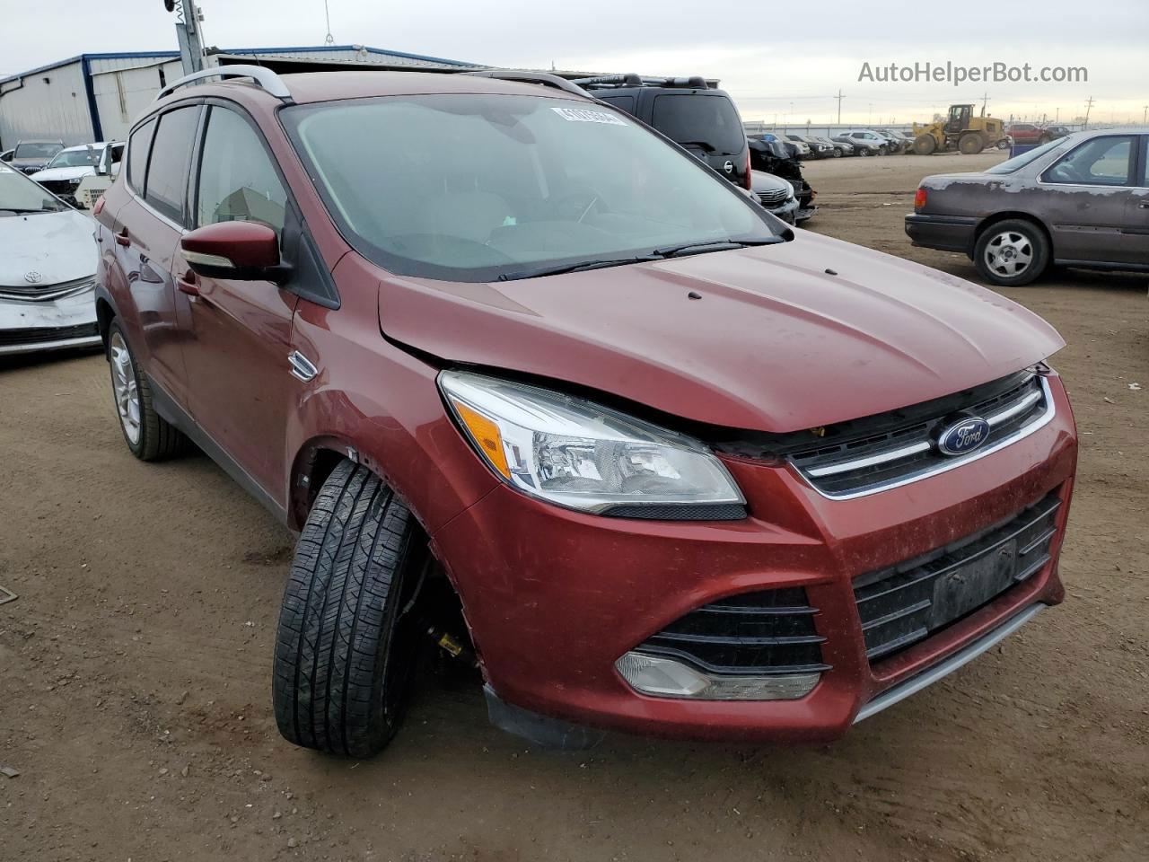 2014 Ford Escape Titanium Red vin: 1FMCU9J90EUD95120