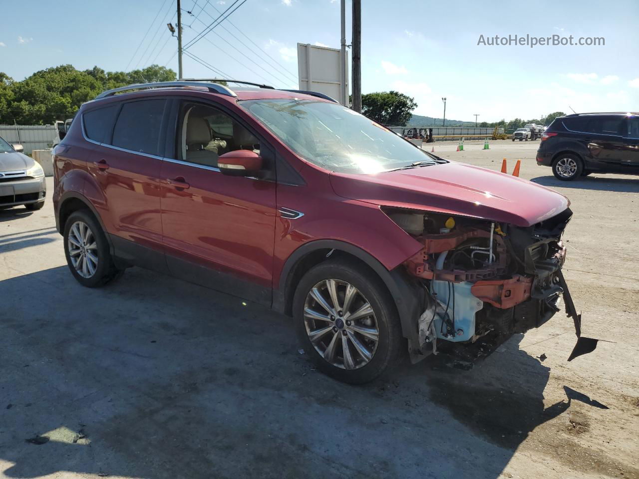 2017 Ford Escape Titanium Red vin: 1FMCU9J90HUB34736