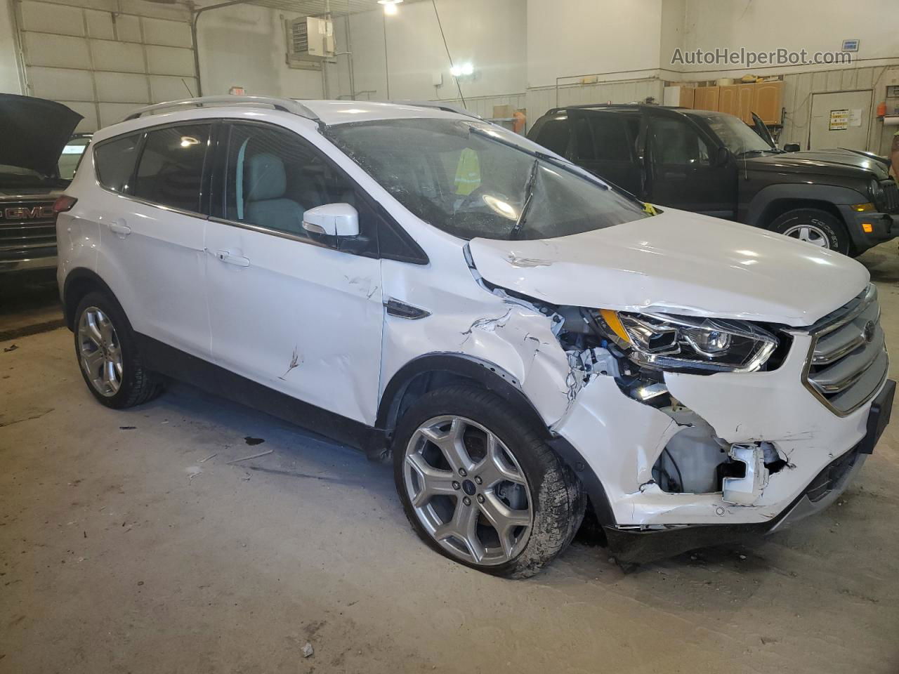 2019 Ford Escape Titanium White vin: 1FMCU9J90KUA56725