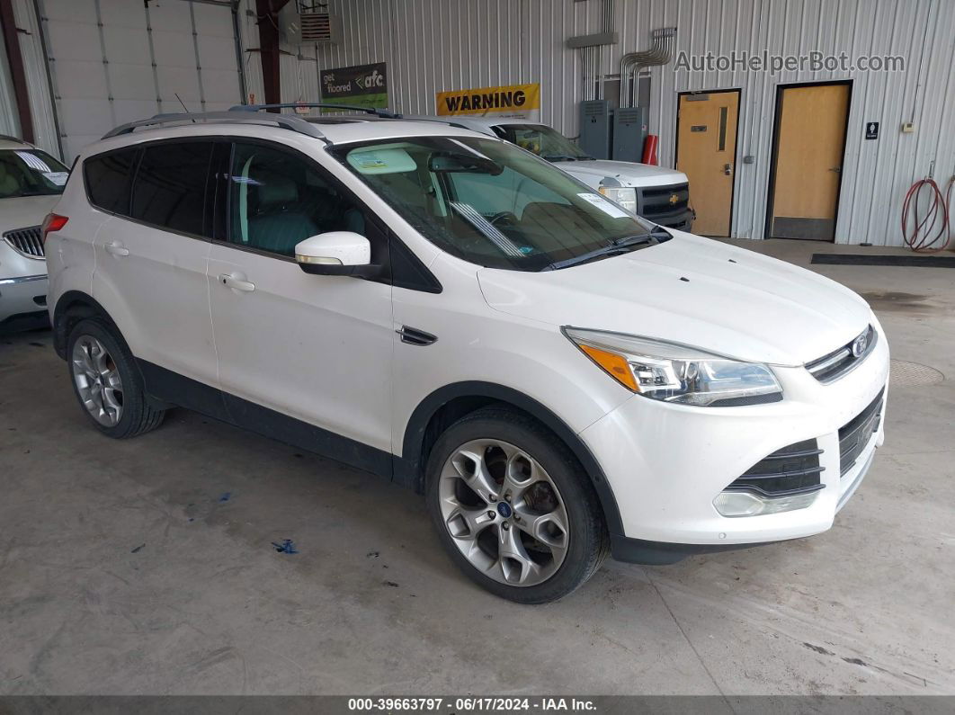 2014 Ford Escape Titanium White vin: 1FMCU9J91EUA44121