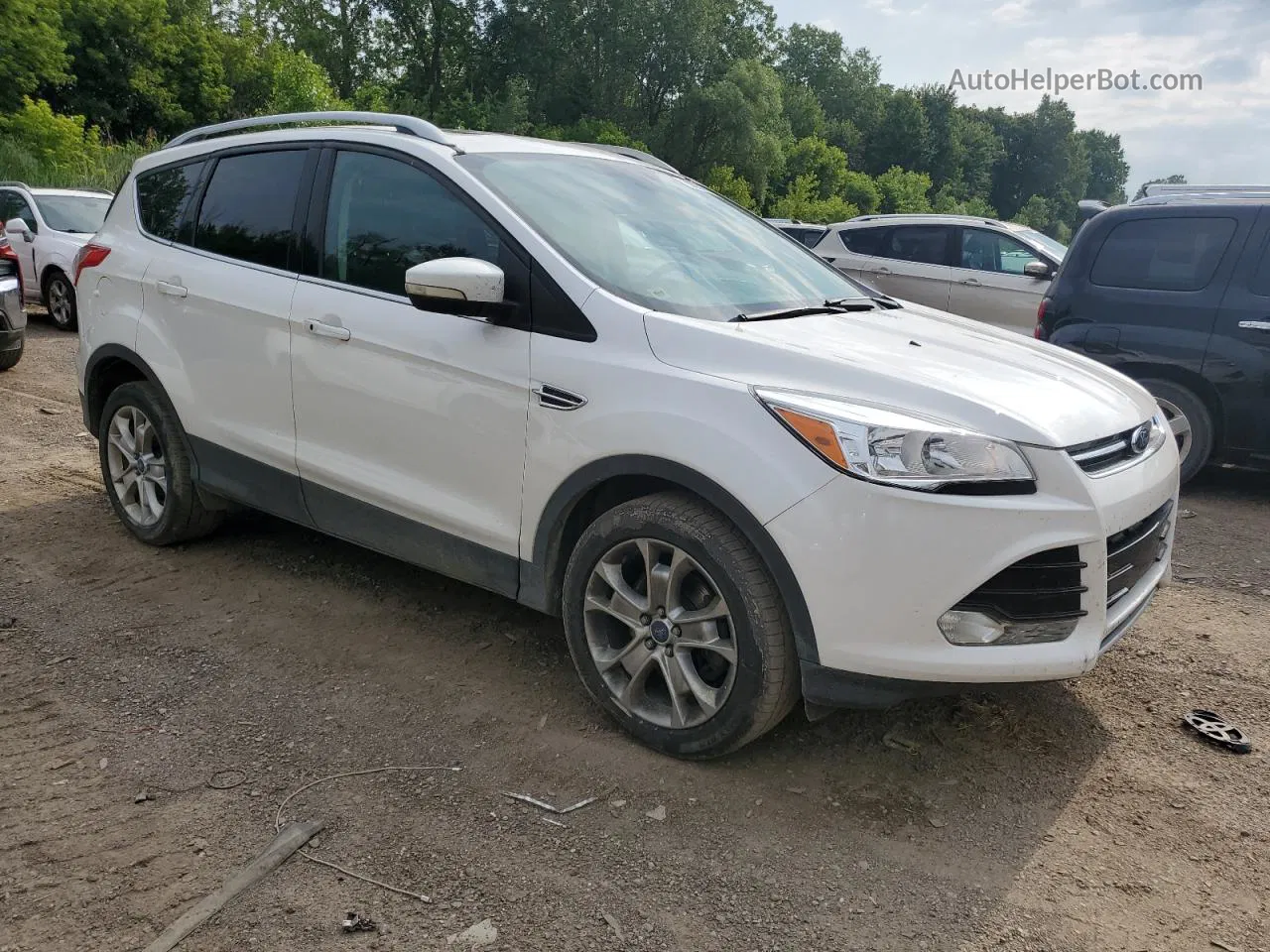 2014 Ford Escape Titanium White vin: 1FMCU9J91EUA79676