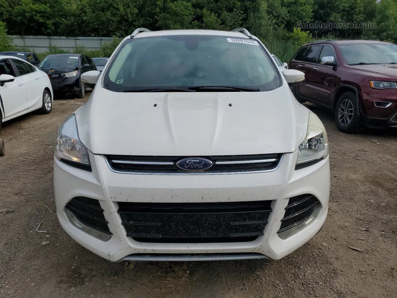 2014 Ford Escape Titanium White vin: 1FMCU9J91EUA79676