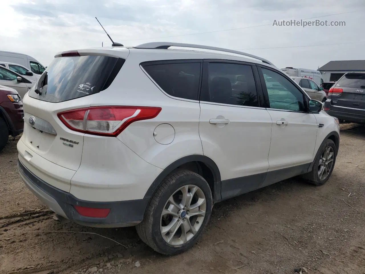 2014 Ford Escape Titanium White vin: 1FMCU9J91EUA79676