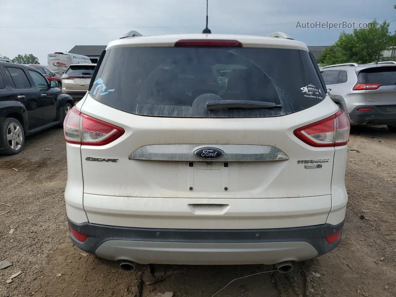 2014 Ford Escape Titanium White vin: 1FMCU9J91EUA79676