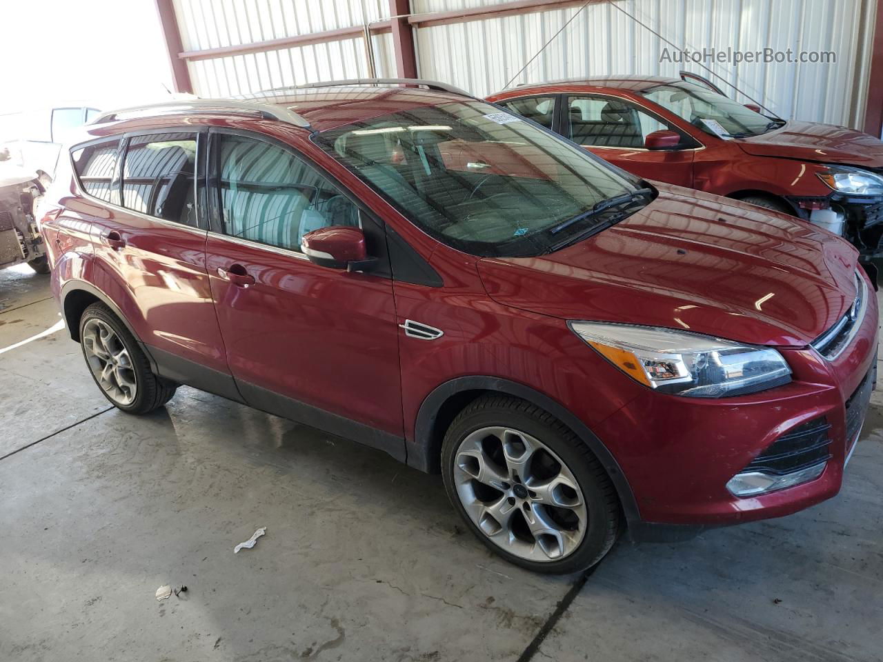 2014 Ford Escape Titanium Red vin: 1FMCU9J91EUA83663