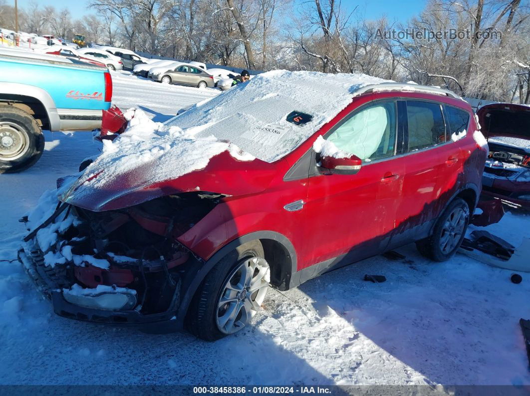 2014 Ford Escape Titanium Red vin: 1FMCU9J91EUD19034