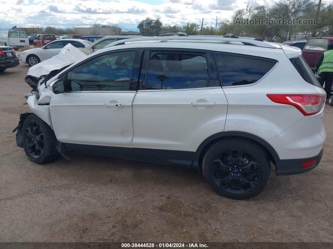 2014 Ford Escape Titanium White vin: 1FMCU9J91EUE25063