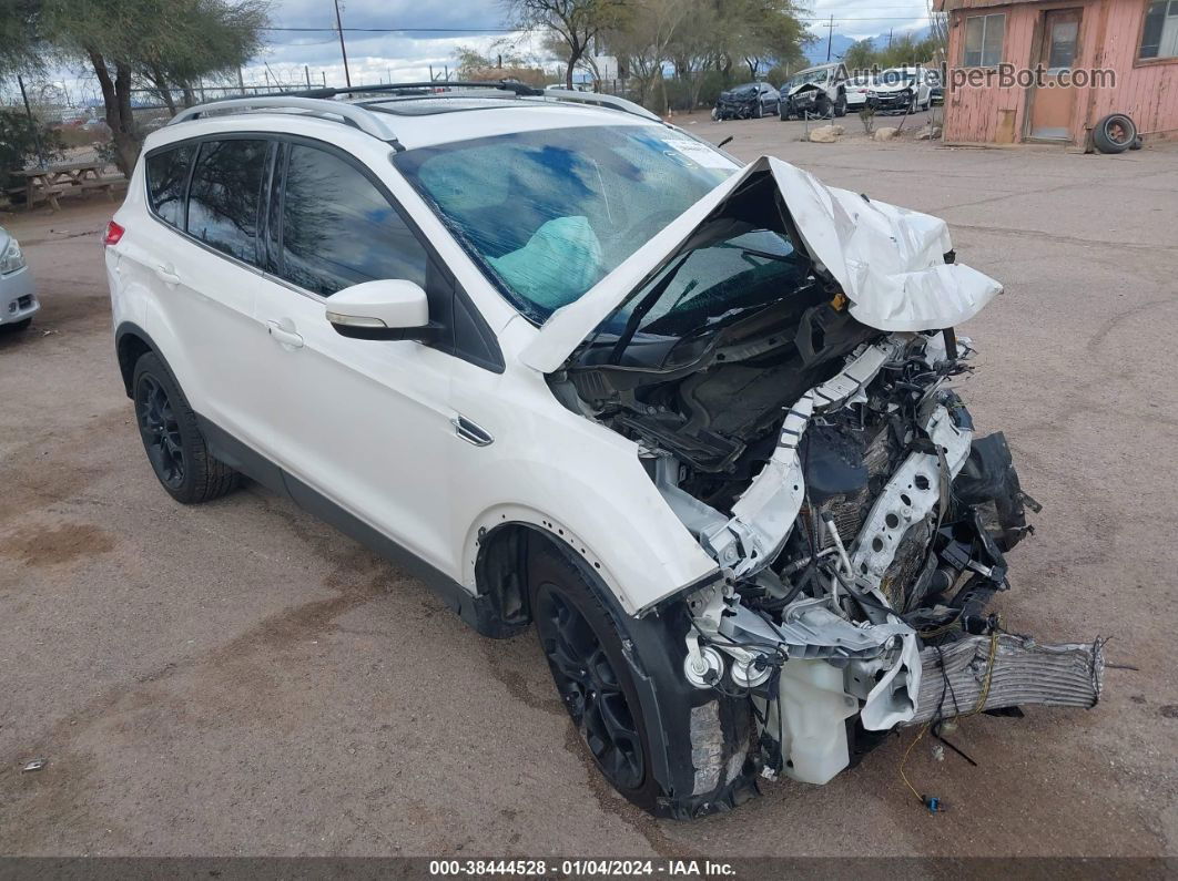 2014 Ford Escape Titanium White vin: 1FMCU9J91EUE25063