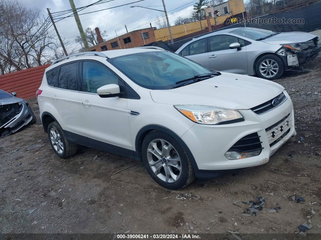 2014 Ford Escape Titanium White vin: 1FMCU9J92EUA79878