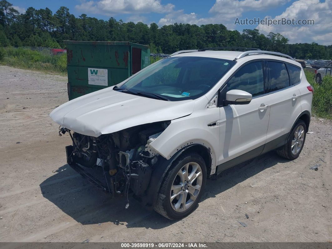 2014 Ford Escape Titanium White vin: 1FMCU9J92EUB40887