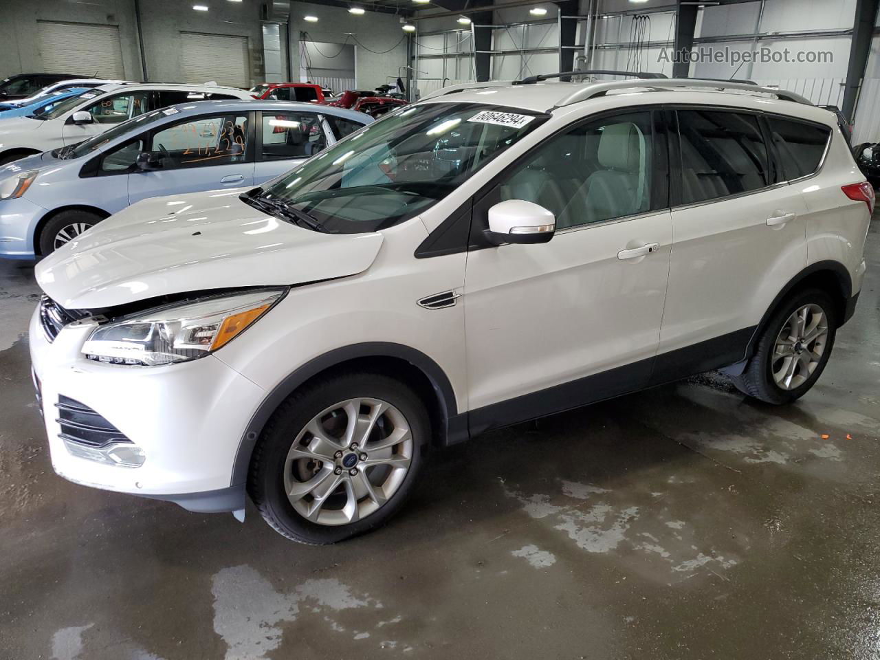 2014 Ford Escape Titanium White vin: 1FMCU9J93EUB44267