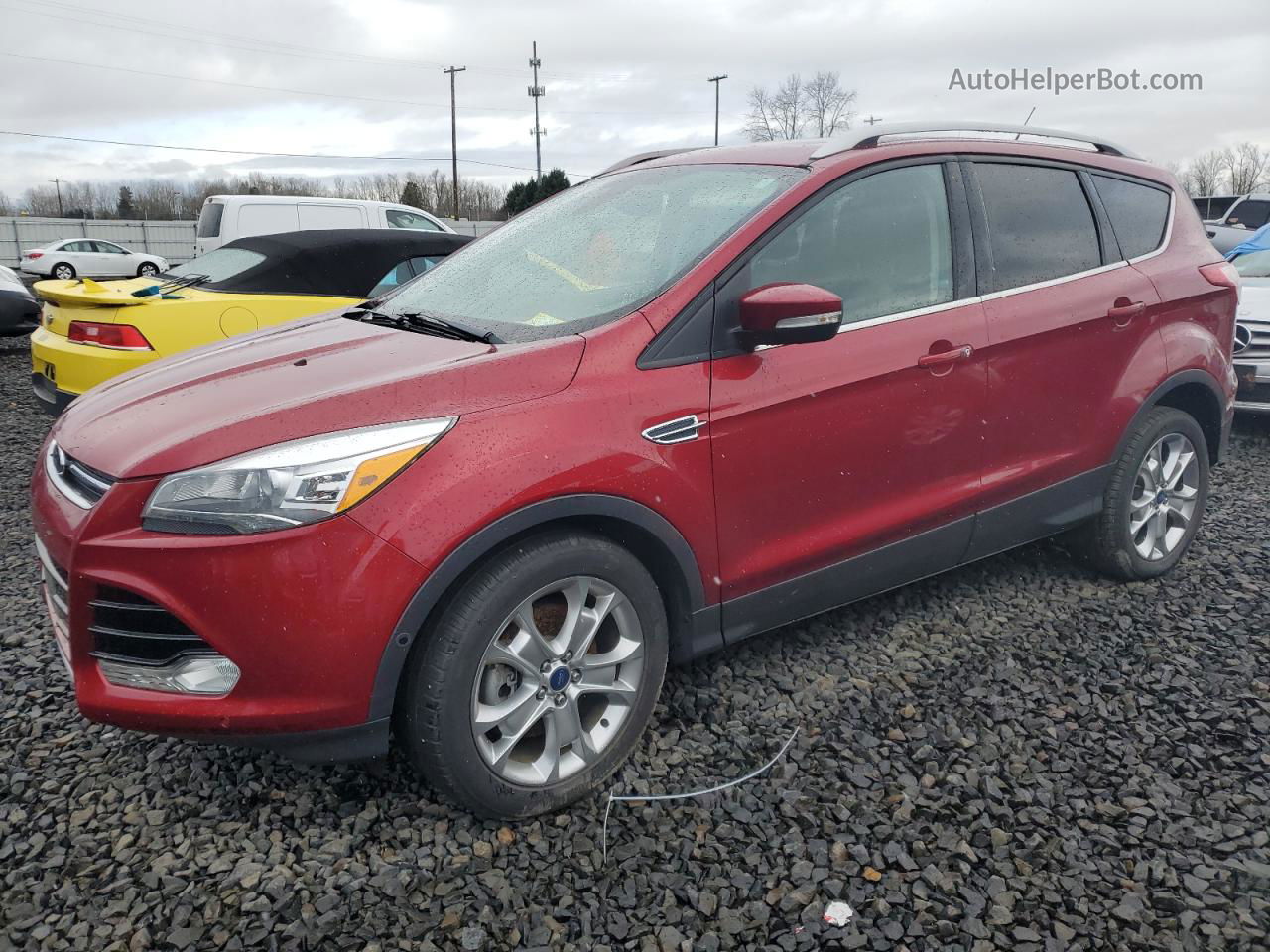 2014 Ford Escape Titanium Красный vin: 1FMCU9J93EUE54001