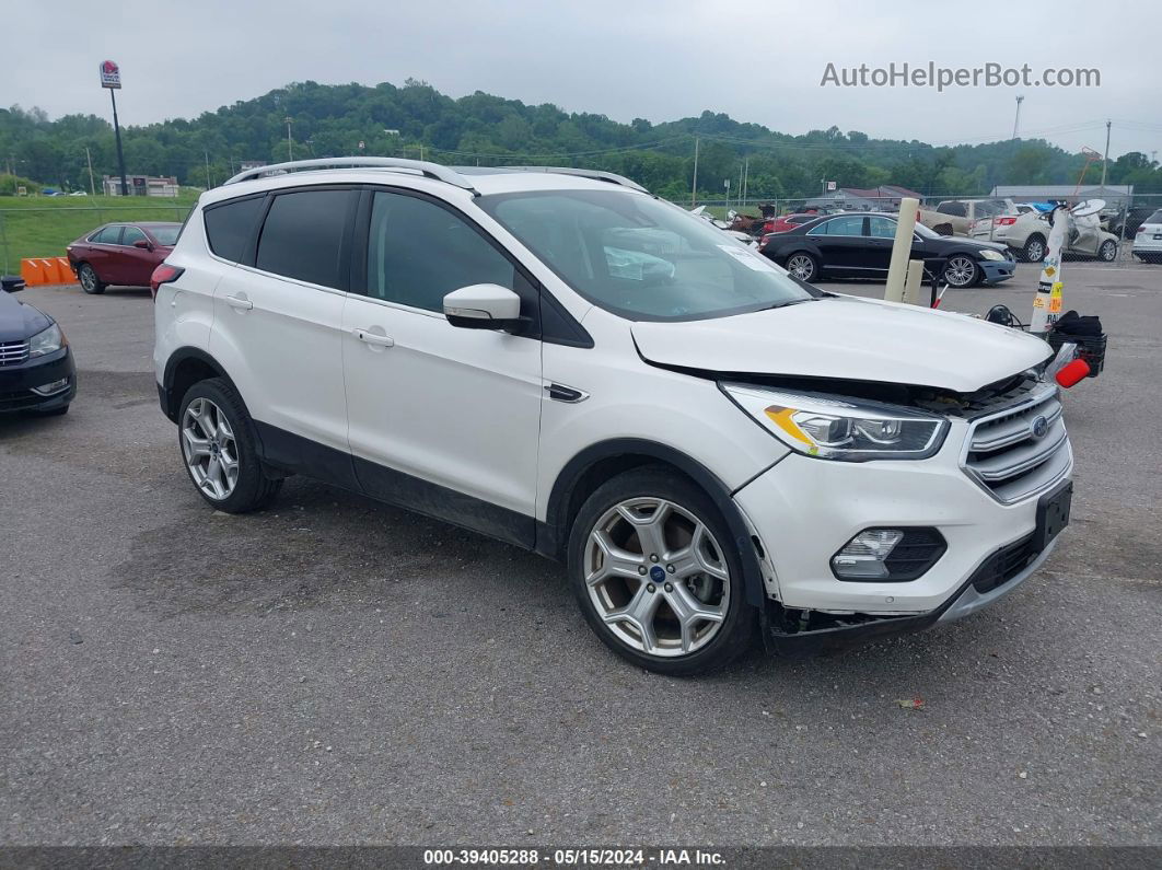 2019 Ford Escape Titanium White vin: 1FMCU9J93KUA15280