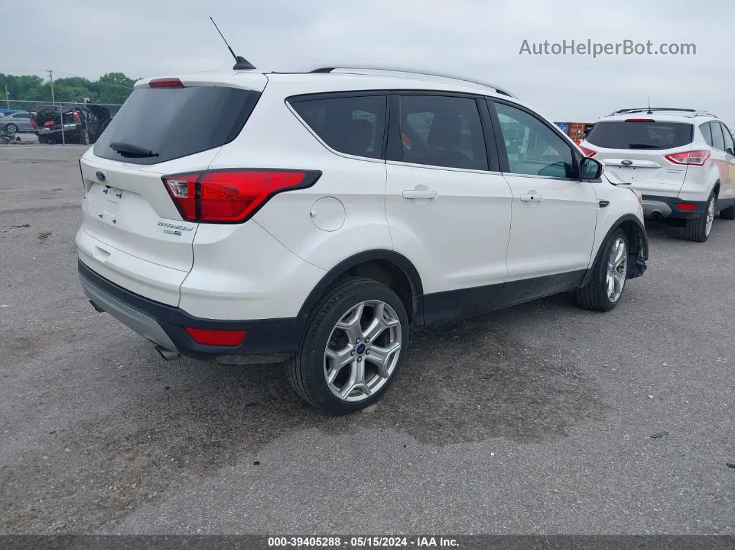 2019 Ford Escape Titanium White vin: 1FMCU9J93KUA15280