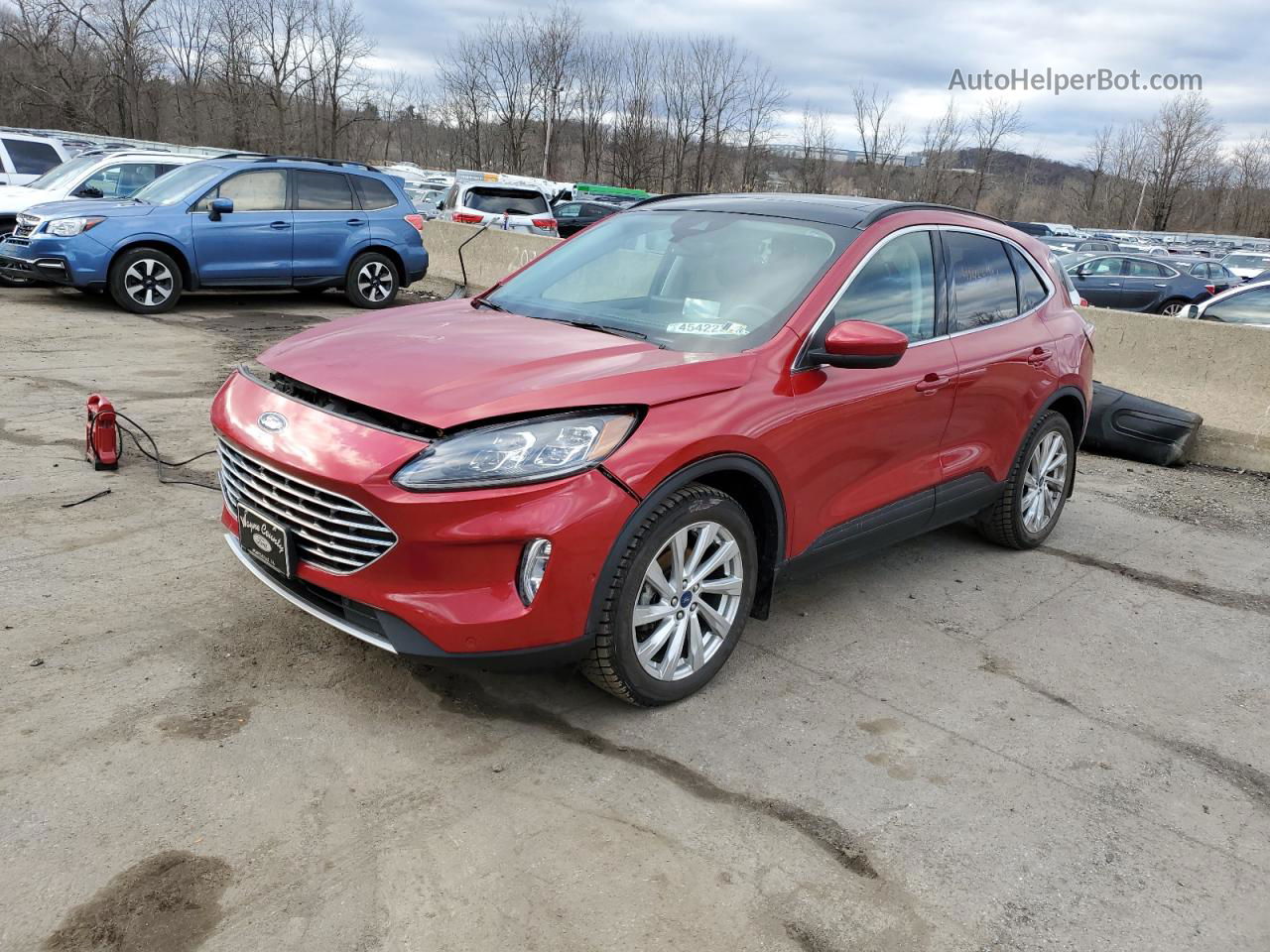 2021 Ford Escape Titanium Red vin: 1FMCU9J93MUA19087