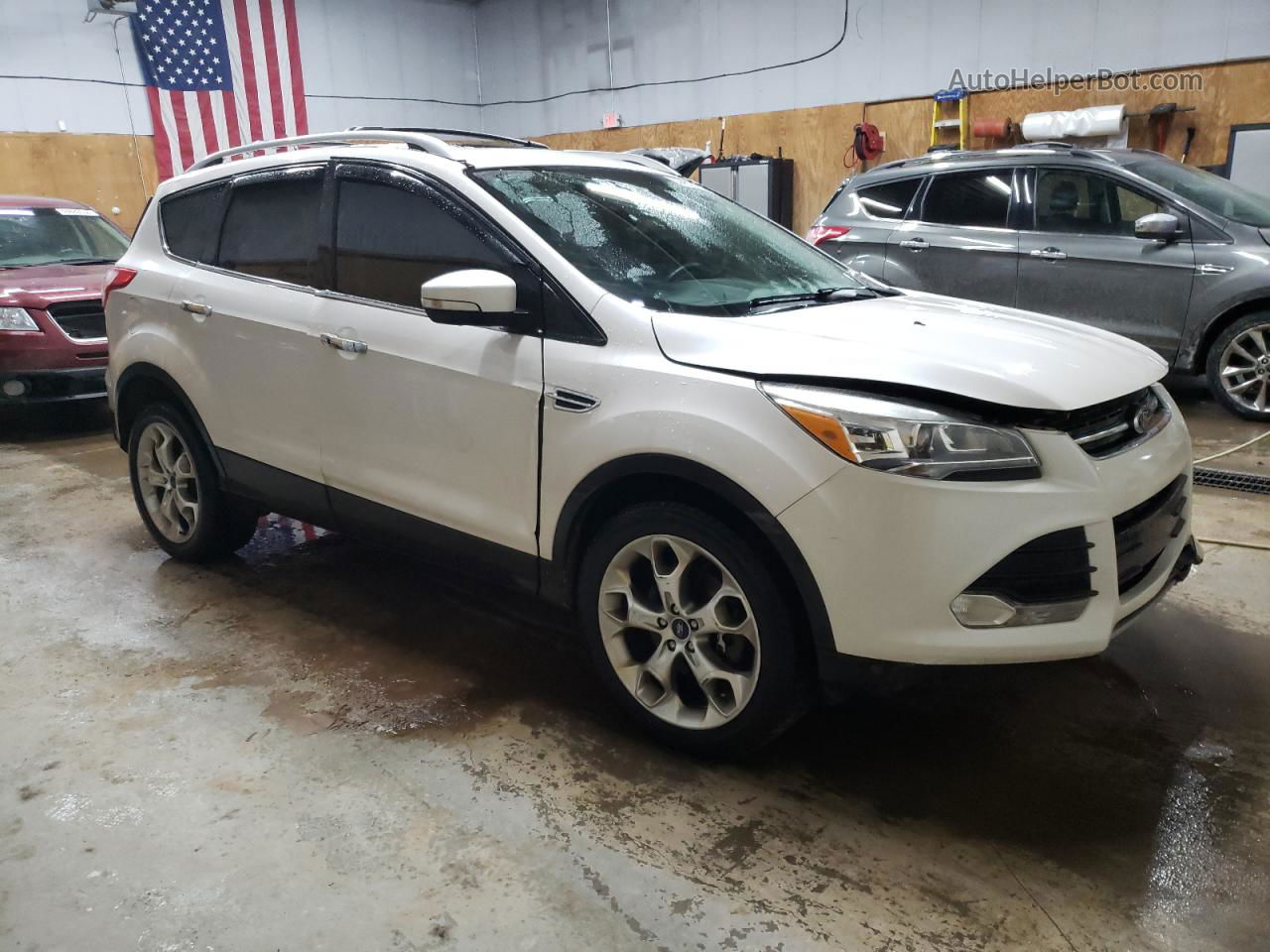 2013 Ford Escape Titanium White vin: 1FMCU9J94DUA85373