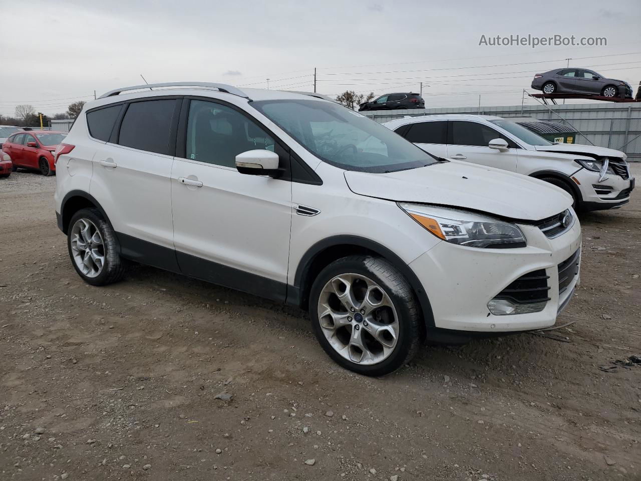 2014 Ford Escape Titanium White vin: 1FMCU9J94EUB44035