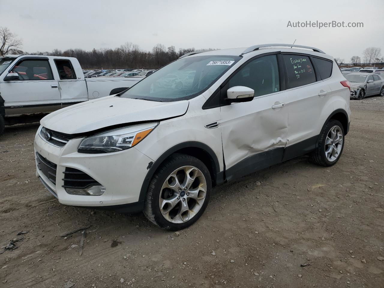 2014 Ford Escape Titanium White vin: 1FMCU9J94EUB44035