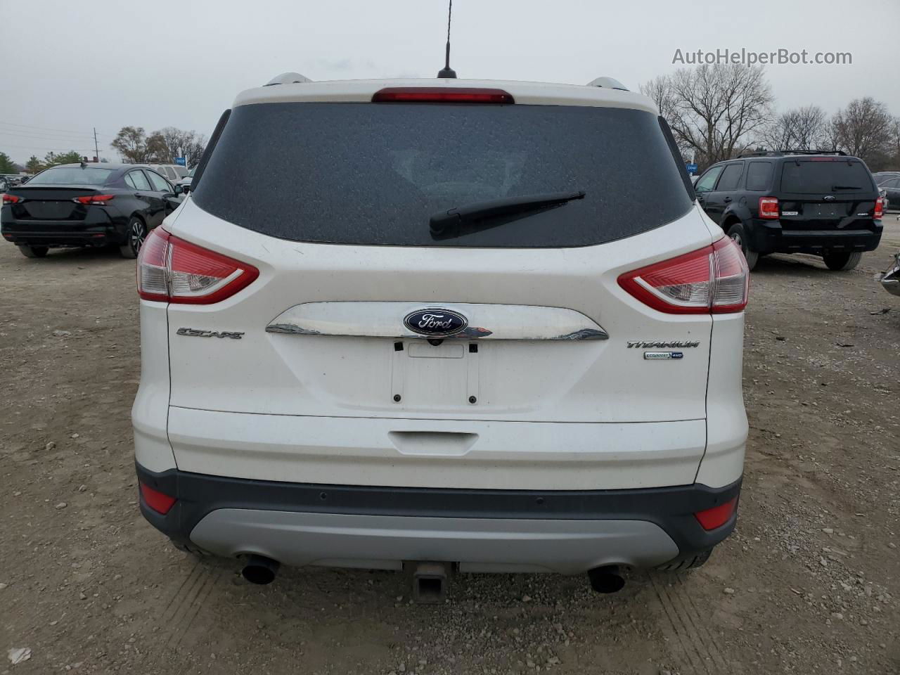 2014 Ford Escape Titanium White vin: 1FMCU9J94EUB44035