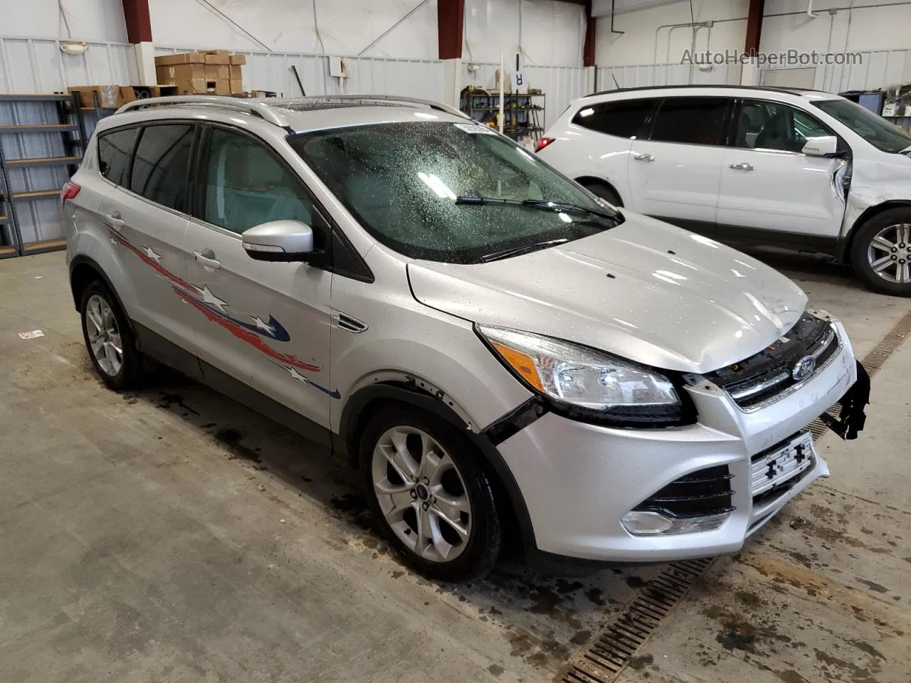 2014 Ford Escape Titanium Серебряный vin: 1FMCU9J95EUC86443