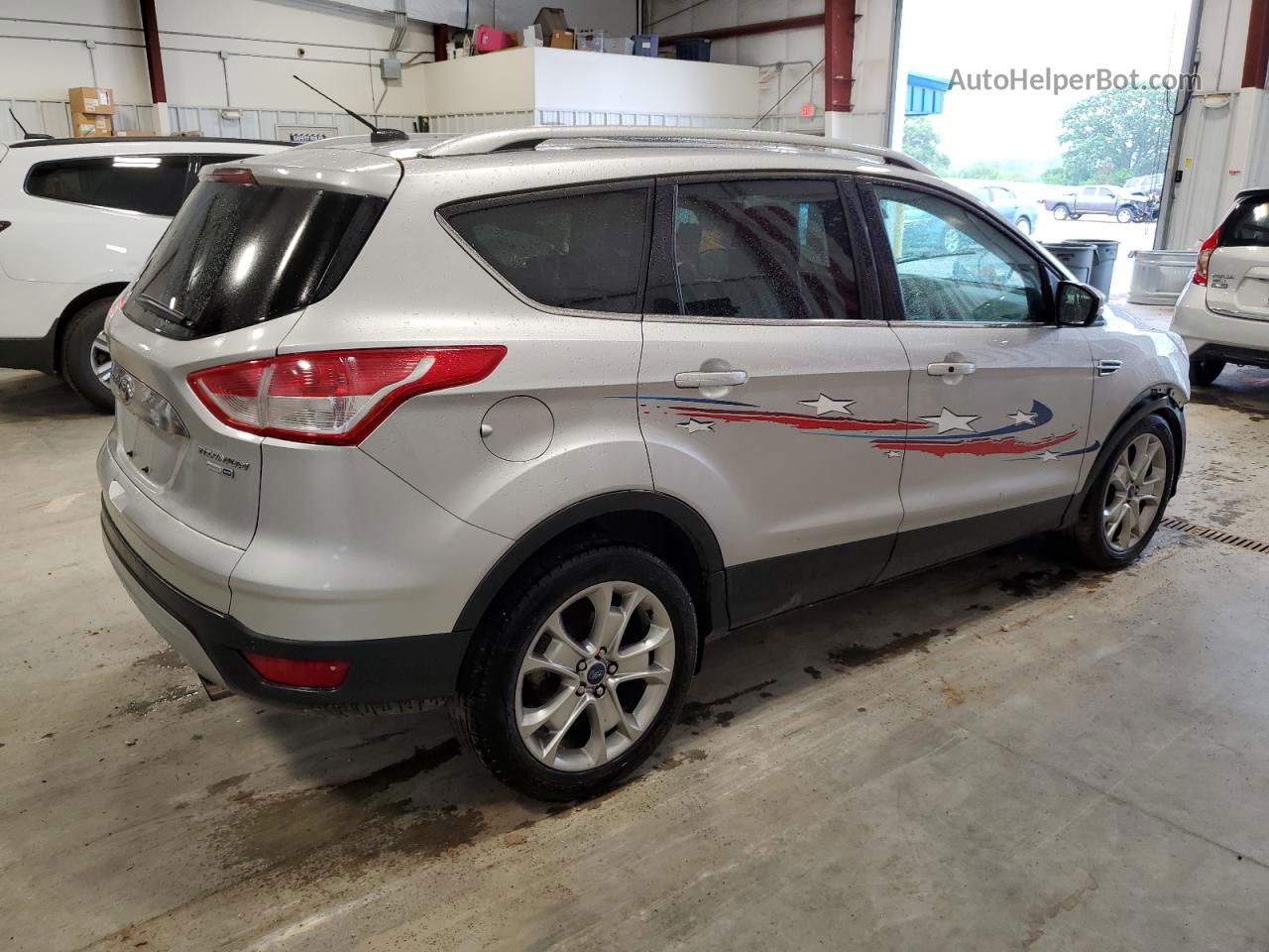 2014 Ford Escape Titanium Серебряный vin: 1FMCU9J95EUC86443