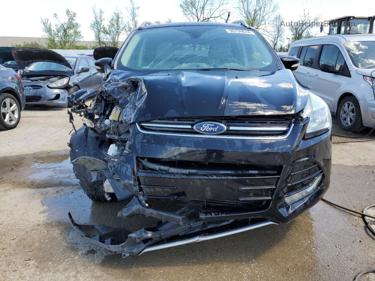 2016 Ford Escape Titanium Черный vin: 1FMCU9J95GUC88325