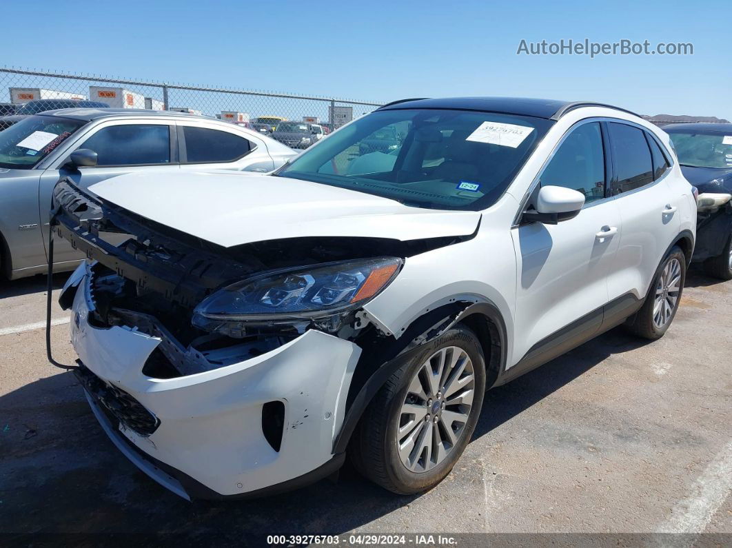 2021 Ford Escape Titanium White vin: 1FMCU9J95MUB19689