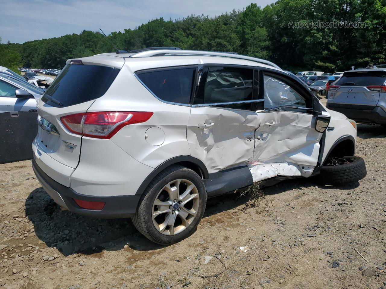 2014 Ford Escape Titanium White vin: 1FMCU9J97EUA65331