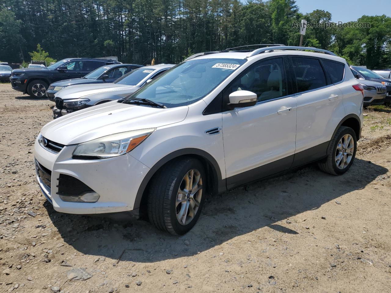 2014 Ford Escape Titanium White vin: 1FMCU9J97EUA65331