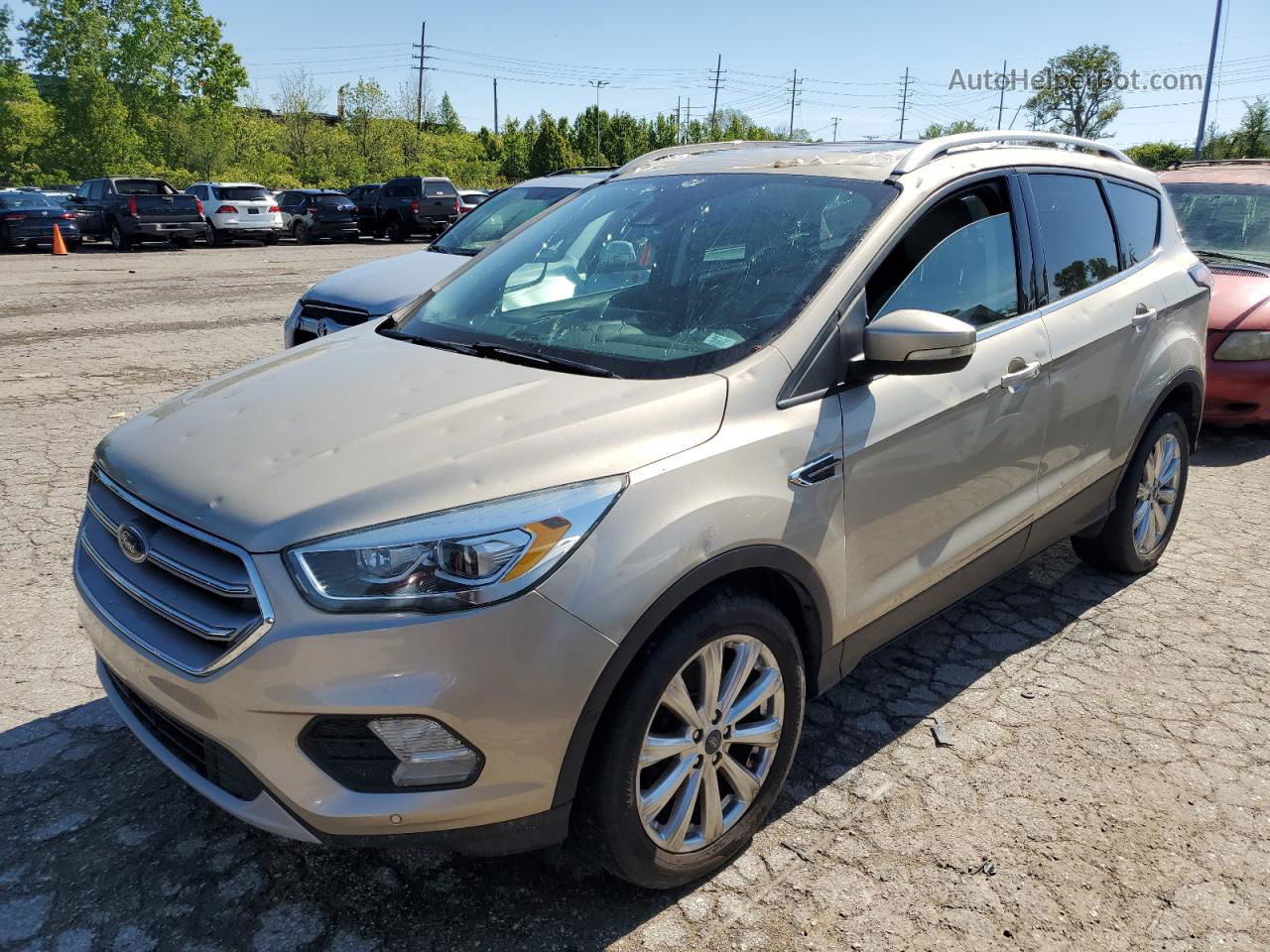 2017 Ford Escape Titanium White vin: 1FMCU9J97HUA97006