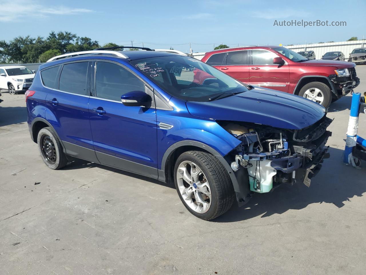 2014 Ford Escape Titanium Синий vin: 1FMCU9J98EUA38381