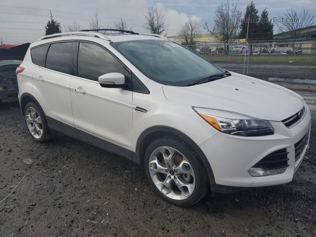 2014 Ford Escape Titanium White vin: 1FMCU9J98EUE53829