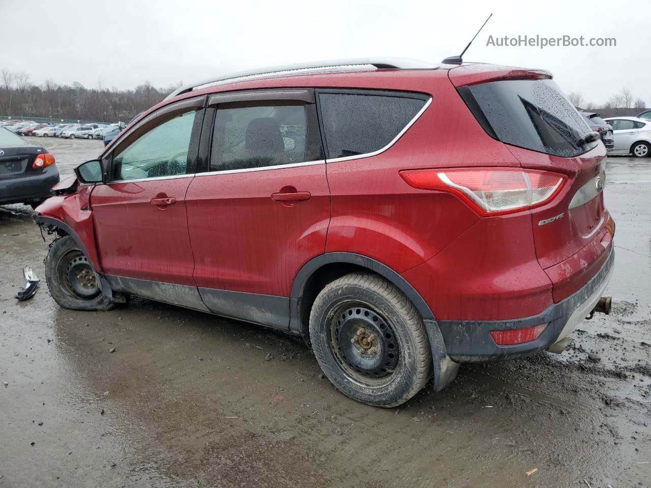 2014 Ford Escape Titanium Red vin: 1FMCU9J99EUD84357