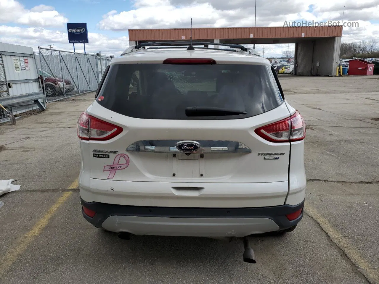 2016 Ford Escape Titanium White vin: 1FMCU9J99GUA82229