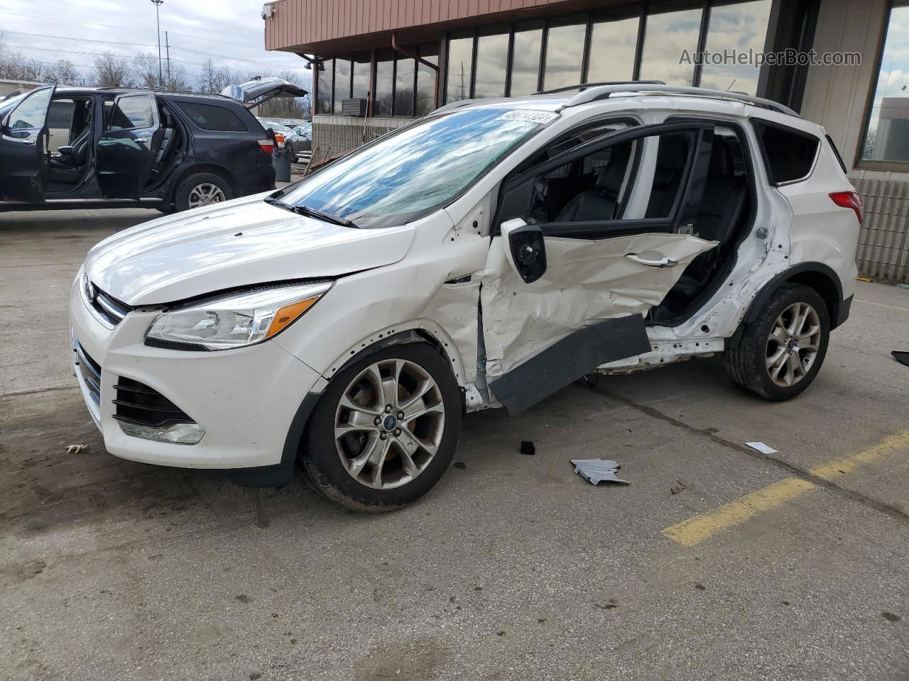 2016 Ford Escape Titanium White vin: 1FMCU9J99GUA82229