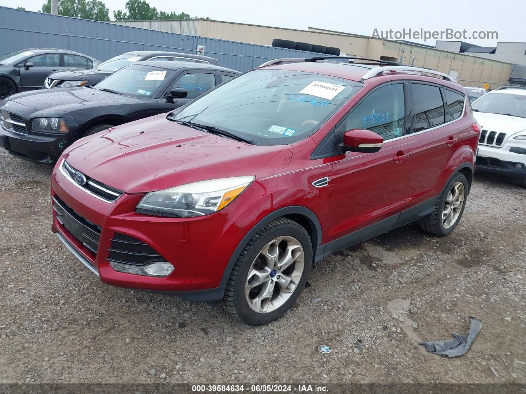 2013 Ford Escape Titanium Red vin: 1FMCU9J9XDUD34601