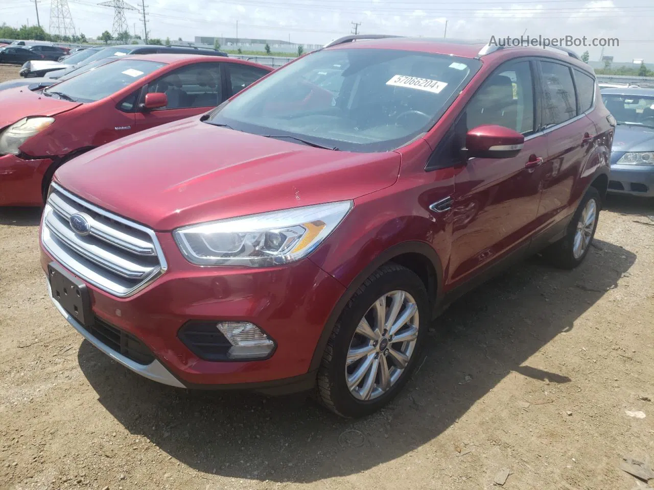 2017 Ford Escape Titanium Red vin: 1FMCU9JD4HUC76236