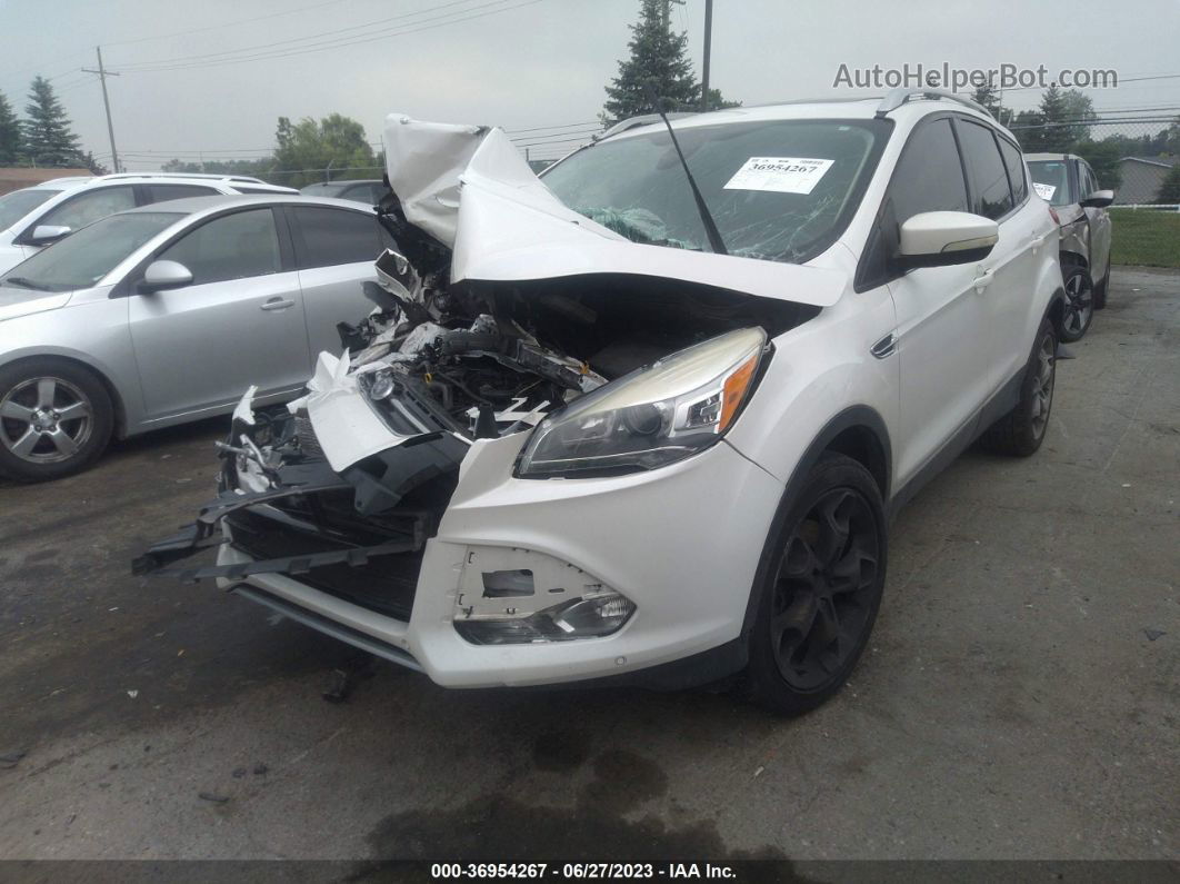 2014 Ford Escape Titanium White vin: 1FMCU9JX6EUA27992